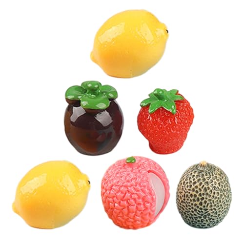 KOMBIUDA 6 Stück Mini-Harz-Obst-Ornamente, Handyhülle, DIY-Handwerk, Herstellungszubehör, Mini-Harz-früchte, Gemischter Stil von KOMBIUDA