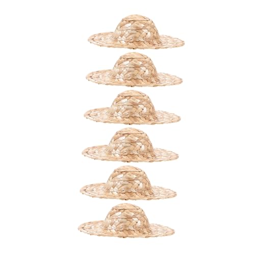 KOMBIUDA 6 Stück Mini Strohhüte für Bastelarbeiten Miniatur Puppenhüte Sombrero Caps DIY Zubehör für Puppenhäuser und Haustiere Leichte Hüte KOMBIUDA 6 Stück Mini Strohhüte für Bastelarbeiten Miniatur Puppenhüte Sombrero Caps DIY Zubehör für Puppenhäuser und Haustiere Leichte Hüte von KOMBIUDA
