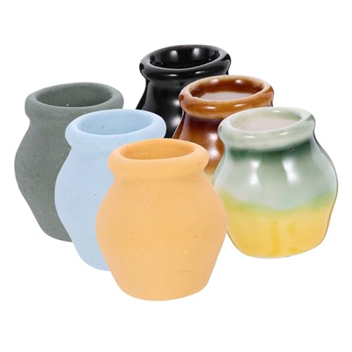 KOMBIUDA 6 Kleine Keramikvasen Mini-blumenvase Für Schreibtisch Puppenhaus-zubehör Stabiles Material Feine Verarbeitung Heimdekoration von KOMBIUDA