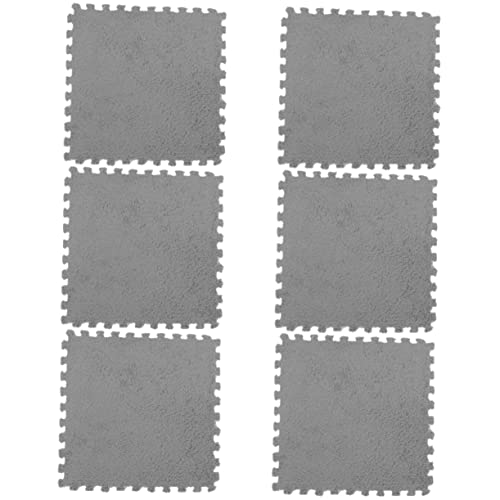 KOMBIUDA 6 Stück Puzzle-Matte Puzzlematte ineinandergreifende Fußmatten Verriegelung Kinderspiel turnmatten Gymnastics Matte mats Sie Matte für Babys tragbare Puzzlekissen Samt Grey von KOMBIUDA