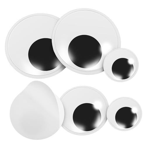 KOMBIUDA 6 Stück Selbstklebende Wackelaugen Teiliges PVC Bastelaugen für Plüschtiere Häkelpuppen und DIY Basteln von KOMBIUDA