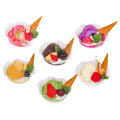 KOMBIUDA 6 Stück Simulations-Dessert-Modell-Requisiten Desserttöpfe Eiscreme Kleine Dessert -töpfe Käsekuchen-dosen Eiswannen Klare Dessertbecher Fruchtbecher Wüstenbecher Puddingbecher PVC von KOMBIUDA