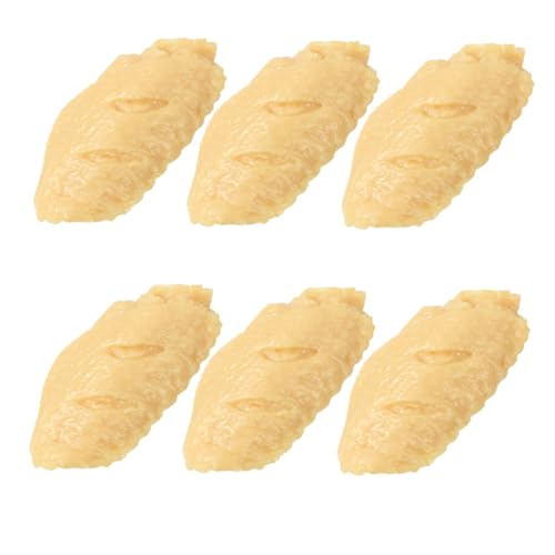 KOMBIUDA 6 Stück Simulierte Hühnerflügel Gefälscht Groß Lebensecht Darüber Hinaus Klein Vegan Schöner Hähnchenflügel Display-versorgung Simulierter Hühnerflügel Faux-Food-Modell Beige PVC von KOMBIUDA