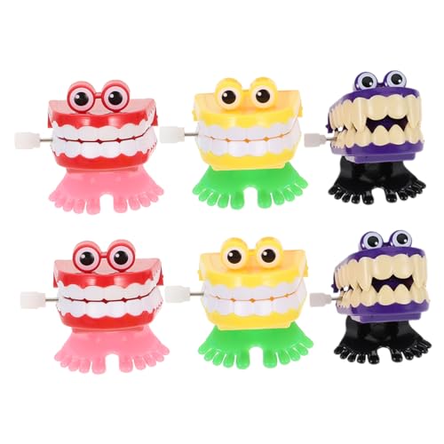 KOMBIUDA 6 Stück Springspielzeug Aufziehspielzeug Mit Zähnen Aufziehspielzeug Mit Geburtstagsparty Geschenke Klappernde Zähne Scherzspielzeug Halloween von KOMBIUDA