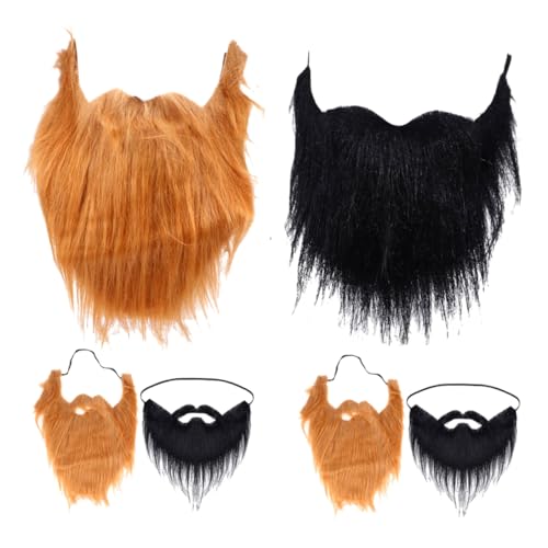 KOMBIUDA 6 Stück Teiliges Halloween Fake Beard für Männer Realistisch aus Ultrafeinen Fasern Leicht und Komfortabel für Cosplay Kostüm Maskerade und Rollenspiele von KOMBIUDA