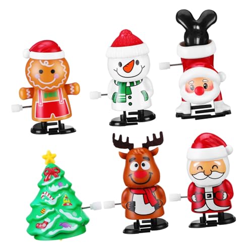 KOMBIUDA 6 Stück Teiliges Halloween Wind Up Mit Weihnachtsbaum Weihnachtsmann Schneemann Rentier Lebkuchenmann und Umgekehrtem Weihnachtsmann Mitgebsel für Halloween und Weihnachtsfeiern von KOMBIUDA