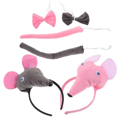KOMBIUDA 6 Stück Teiliges Mäuse Kostümset mit Ohr Haarband Fliege und Niedliche Tier Cosplay Accessoires für Erwachsene Hautfreundlich Geruchlos für Geburtstag und Party KOMBIUDA 6 Stück Teiliges Mäuse Kostümset mit Ohr Haarband Fliege und Niedliche Tier Cosplay Accessoires für Erwachsene Hautfreundlich Geruchlos für Geburtstag und Party von KOMBIUDA