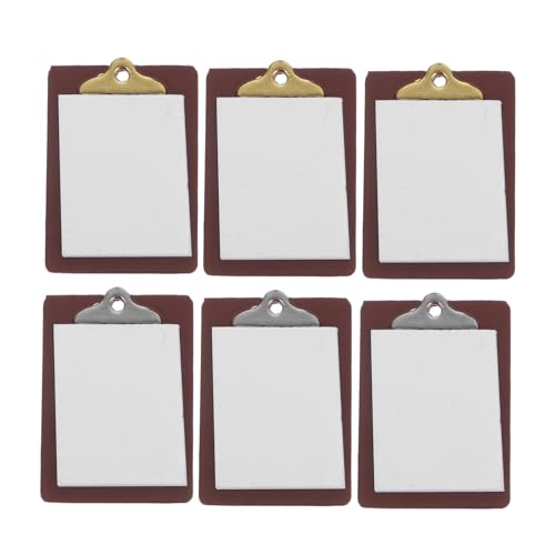 KOMBIUDA 6stücke Mini-whiteboard Klemmbrett Kleines Whiteboard Für Puppenhaus Süßes Miniatur-klemmbrett Simulations-klemmbrett Für Puppenhaus-Dekoration Foto-Requisite Zubehör Kleine Klemmb von KOMBIUDA