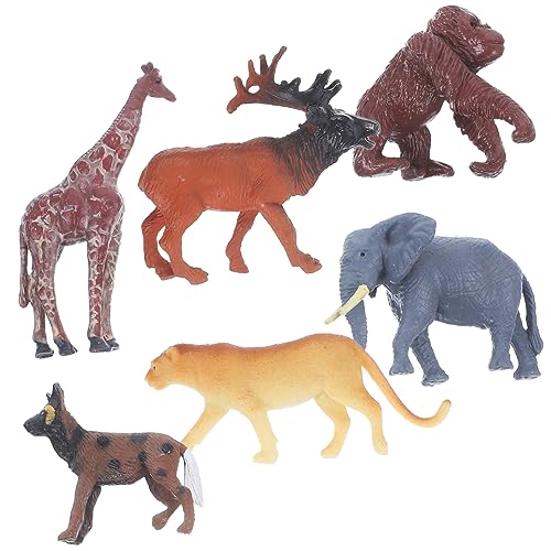 KOMBIUDA 6 Stück Teiliges Realistische Wildtier Figuren für Lernspielzeug und Kreative Dekoration für Schlafzimmer und Wohnzimmer Zootier Statuen aus Hochwertigem Material von KOMBIUDA