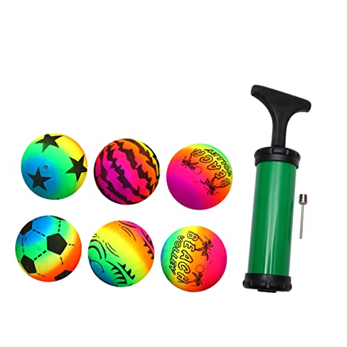 KOMBIUDA 6 Stück Umweltfreundlicher Regenbogenball sandspielzeug strandspielzeug Strandball für Picknick Strandball Set Wasserbälle für Bälle für Schwimmbecken von KOMBIUDA