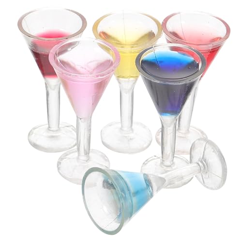 KOMBIUDA 6 Stück falsches Cocktailglas Mini-Weinkelch Puppe Weinbecher Mini-Tasse klein Toys spielsachen für witzige Spiele Mini-Cocktailgläser Mini-Weinbecher Harz von KOMBIUDA