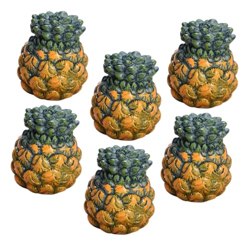 KOMBIUDA 6 Stück künstliche Früchte wohnungsdeko hausdeko Simulation ziernieten sammlerstücke Ananas Obst Fruchtmodelle Spielhaus Mini-Kunstfrucht kleines Fruchtmodell Harz Green von KOMBIUDA