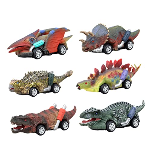 KOMBIUDA 6 Stücke Dinosaurier Modell Pull-Back Auto Auto Spielzeug Pull-Back Fahrzeug Spielzeug von KOMBIUDA