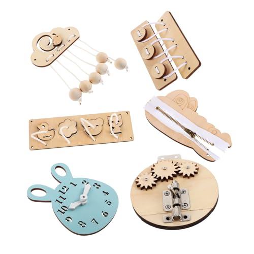 KOMBIUDA Lernspielzeug Für Kleinkinder 6 Stück Hölzernes Beschäftigungsbrett Montessori-Design Hand-Auge-koordination Sensorisches Fähigkeiten-Spielzeug KOMBIUDA Lernspielzeug Für Kleinkinder 6 Stück Hölzernes Beschäftigungsbrett Montessori-Design Hand-Auge-koordination Sensorisches Fähigkeiten-Spielzeug von KOMBIUDA