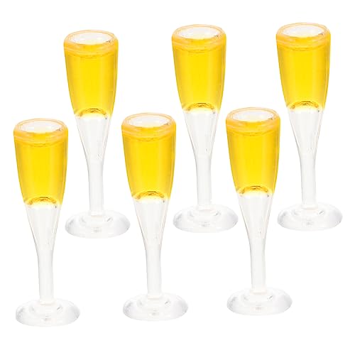 KOMBIUDA 6-teiliges Weinglas für Puppenhaus, Puppenhaus, Mini-Gläser, Puppenhausgläser, Mini-Gläser, Cocktailgläser, Kunstharz, Dekorationen von KOMBIUDA