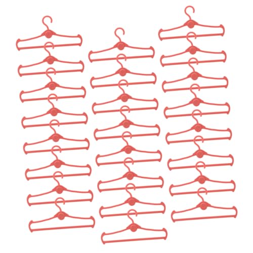 KOMBIUDA 60 Stück Mini -kleiderbügelspielzeug Kleiderbügel Kleiderständer Mini-hausaufhänger Exquisite Puppenkleiderbügel Mini-hausbedarf Mini -puppenbügel Mini-kleiderbügel Orange Plastik von KOMBIUDA