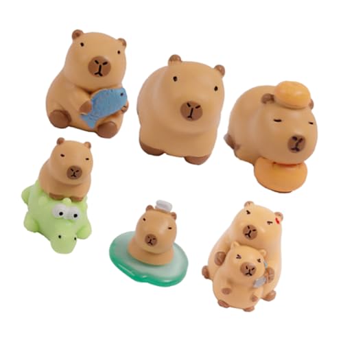 KOMBIUDA 6St Mikrolandschaft Wasserschwein Figur Band Miniatur-Landschaftsdekoration Simulation von Tierornamenten Capybara Party Dekorationen Kleine Statue - Harz von KOMBIUDA