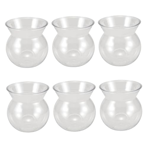 KOMBIUDA 6St Mini-Pflanzentopf Mini Pflanzentopf Kleiner Pflanztopf Links Vase einmachgläser Miniatur-Dinge kleines Aquarium kleine Fischschale aus Plastik das Haustier Transparent von KOMBIUDA