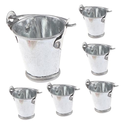 KOMBIUDA 6St Modell mit silbernem Eimer großer Pflanzer im Freien Sprühmopp Miniatur-Dinge Eimer mit Deckel für kinderspielzeug Miniatur-Hausdekor Minifass Metall Silver KOMBIUDA 6St Modell mit silbernem Eimer großer Pflanzer im Freien Sprühmopp Miniatur-Dinge Eimer mit Deckel für kinderspielzeug Miniatur-Hausdekor Minifass Metall Silver von KOMBIUDA
