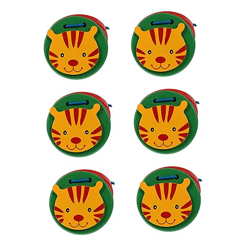 KOMBIUDA 6St Orff Kastagnetten Zinn Bausatz Netz Musikinstrumente für kinderinstrumente holzspielsachen Orff-Instrument Kastagnette Cartoon-Kastagnetten hölzern KOMBIUDA 6St Orff Kastagnetten Zinn Bausatz Netz Musikinstrumente für kinderinstrumente holzspielsachen Orff-Instrument Kastagnette Cartoon-Kastagnetten hölzern von KOMBIUDA