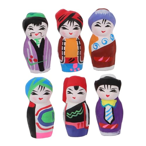KOMBIUDA 6 Stück Multikulturelle Chinesische Operngesichts-puppenhausstatuen Handgefertigtes Harzspielzeug für Jungen und Mädchen Dekorative Kulturelle Figuren von KOMBIUDA