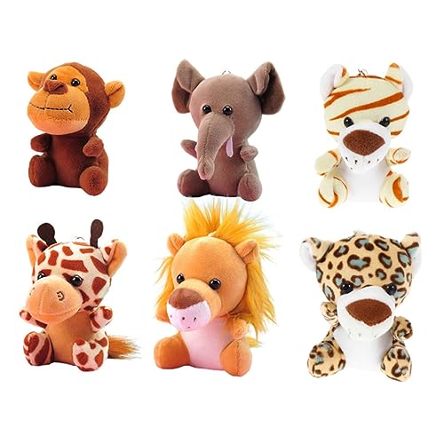 KOMBIUDA 6St Schlüsselanhänger Kuscheltiere für Kinder Strumpf Stuffer Leckereien Spielzeuge hängende Verzierung dekorative Tigerpuppe Taschen Baby Schlüsselbund schmücken PP Baumwolle von KOMBIUDA