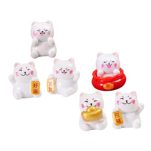 KOMBIUDA 6 Stücke Japanische Katze Figuren Harz Dekorationen Für Dashboard Home Decor KOMBIUDA 6 Stücke Japanische Katze Figuren Harz Dekorationen Für Dashboard Home Decor von KOMBIUDA