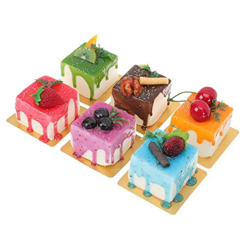 KOMBIUDA 6Stücke Teiliges Künstliche Kuchenmodelle Dessert Requisiten Für Eindrucksvolle Dekoration Und Fotografie Zufällige Farben Für Präsentationen Und Feiern von KOMBIUDA