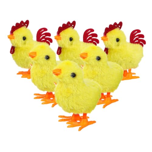 KOMBIUDA 6st Auf Dem Uhrwerk Küken Massenspielzeug Pullover-brosche Hemd Brosche Kinderspielzeug Dekoration Kaninchentiere Hühnertiere Huhn Falscher Hemdkragen Yellow Plastik von KOMBIUDA