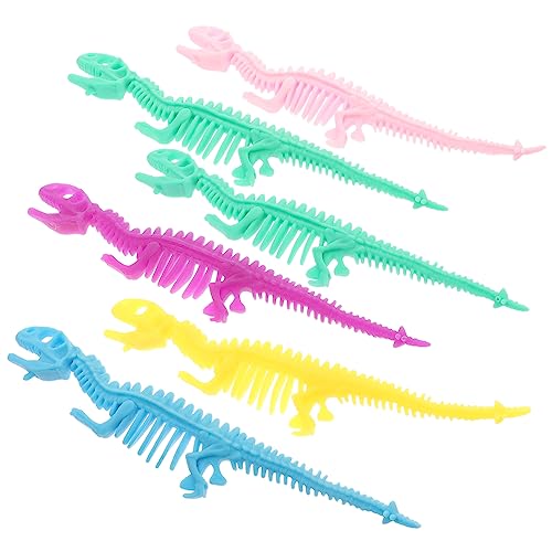 KOMBIUDA 6st Fossiles Armband Spielzeugarmbänder Zappeln Tierfiguren Spielzeug Fingerschleuderspielzeug Spielzeug Zum Stressabbau Tierische Silikonarmbänder Kind Haifischknochen TPR von KOMBIUDA