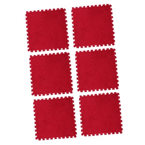 KOMBIUDA 6st Puzzle-Matte Quadrate Fußmatten Für Zuhause Küchenmatte Teppich Kreis Bodenfliesen Aus Schaumstoff Unterlage Spielmatte Schaumstofffliesen Deck Bodenbelag Rot Samt KOMBIUDA 6st Puzzle-Matte Quadrate Fußmatten Für Zuhause Küchenmatte Teppich Kreis Bodenfliesen Aus Schaumstoff Unterlage Spielmatte Schaumstofffliesen Deck Bodenbelag Rot Samt von KOMBIUDA