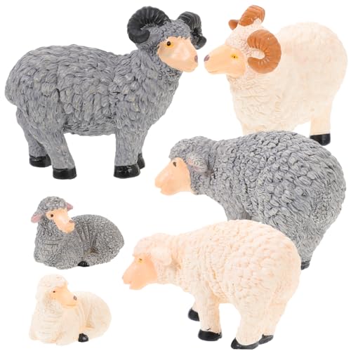 KOMBIUDA 6st Tiere Bauernhof Miniatur Klein Mini-Schafe Bauernspielzeug Figuren Schafstatue Tierspielzeug Schaffigur Lamm Ziege Tierfarm Ziegenspielzeug Schaffell Harz KOMBIUDA 6st Tiere Bauernhof Miniatur Klein Mini-Schafe Bauernspielzeug Figuren Schafstatue Tierspielzeug Schaffigur Lamm Ziege Tierfarm Ziegenspielzeug Schaffell Harz von KOMBIUDA
