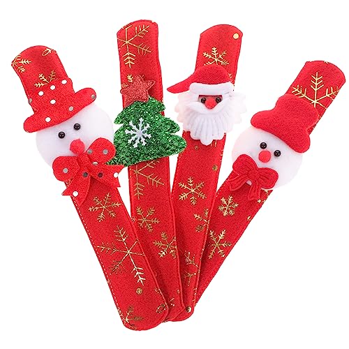 KOMBIUDA 6St beförderung geschenk Weihnachtssachen Plüsch-Santa-Slap-Band Kinderspielzeug für Jungen Große Weihnachtsspielzeuge Schlagarmbänder für Kinder Slap-Armbänder von KOMBIUDA