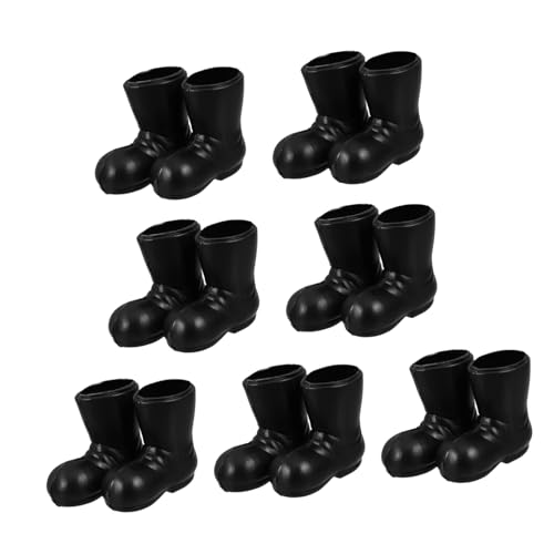 KOMBIUDA 7 Paar Figuren Weihnachtsstiefel Mini Sneakers Weihnachtswichtel Dekoration Puppenschuhe Zum Basteln Mini Weihnachtsfiguren Schneemann Puppenschuhe Zum Basteln Weihnachtstiere von KOMBIUDA
