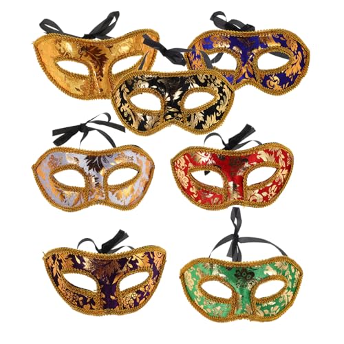 KOMBIUDA 7 Stück Teiliges Maskenball Herren Masquerade Halbgesichtsmaske aus Luxuriösem Weichem Material für Karneval Fasching Kostümparty und Ballveranstaltungen Geeignet KOMBIUDA 7 Stück Teiliges Maskenball Herren Masquerade Halbgesichtsmaske aus Luxuriösem Weichem Material für Karneval Fasching Kostümparty und Ballveranstaltungen Geeignet von KOMBIUDA