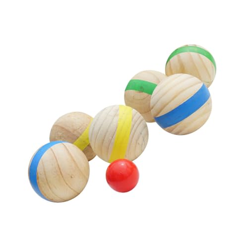 KOMBIUDA 7St Bodenkugel Spielzeug für Kinder Kinderspielzeug Strand Boccia- Set Bälle im Freien Spielzeuge Sportbälle Bälle Spielzeug kreative Holzkugeln hölzern den Ball Rollen Graskugel von KOMBIUDA