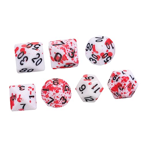 KOMBIUDA 7st Würfel Spiel-Requisiten Partyzubehör Rot Acryl von KOMBIUDA
