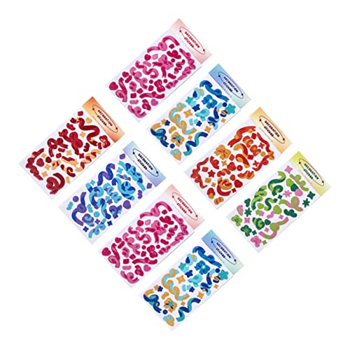 KOMBIUDA 8 Blätter Handbuch-Aufkleber Aufkleber Bunte Aufkleber Handwerks-Journal-Aufkleber Basteln DIY Aufkleber Selbstklebende Scrapbooking-Aufkleber Aufkleber Ästhetisch PVC von KOMBIUDA
