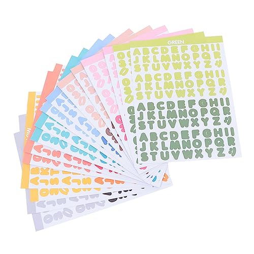 KOMBIUDA Scrapbooking-Aufkleber 8 Bögen Mit Alphabet- Und Zahlenaufklebern Für Dekorative Aufkleber Fotoalben von KOMBIUDA