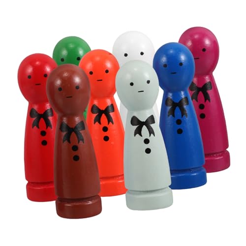 KOMBIUDA 8 Stück Unbemalte Holzfiguren Mini-menschenfiguren Holzrohlinge Für DIY-miniaturpuppenhaus Holzspielzeug Für Kinder von KOMBIUDA