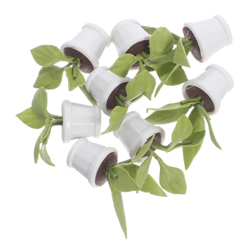 KOMBIUDA 8 Stück Mini Puppenhaus Topfblumen Pflanzen Modell Blumengras Harz Miniaturgras Miniatur Topfpflanzen Miniatur Topfpflanzen Modell Mini Szene Basteln Gras von KOMBIUDA
