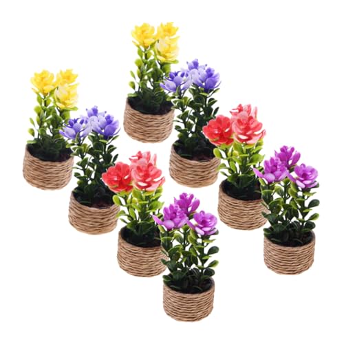 KOMBIUDA 8 Stück Teiliges Miniatur Bonsai Pflanzen Realistische Mini Topfpflanzen für Puppenhaus Dekoration Pflegeleicht Kompakt Vielseitig für Büro Regal Kleine Räume DIY von KOMBIUDA