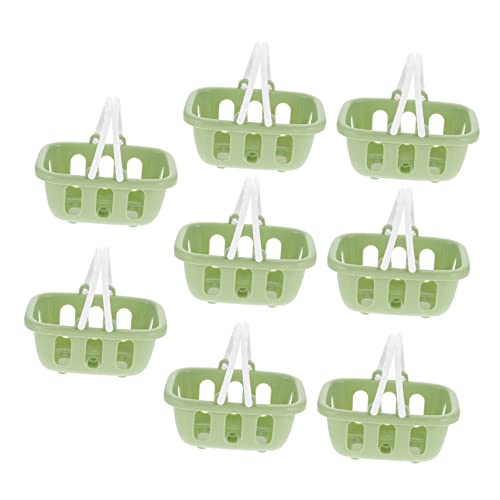 KOMBIUDA 8St Mini-Einkaufskorb Körbe Rollenspielspielzeug für Futterkorb zubehör kinderküche kinderküchenzubrhör Toys Mini-Korb aus Kunststoff Minikorb mit Griff Plastik Green KOMBIUDA 8St Mini-Einkaufskorb Körbe Rollenspielspielzeug für Futterkorb zubehör kinderküche kinderküchenzubrhör Toys Mini-Korb aus Kunststoff Minikorb mit Griff Plastik Green von KOMBIUDA