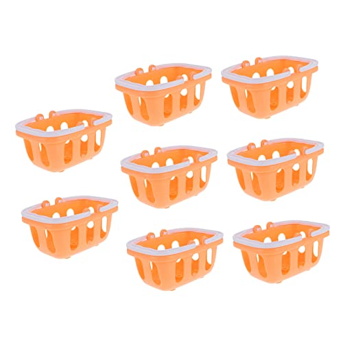 KOMBIUDA 8St Mini-Einkaufskorb bis für Mini-Einkaufswagen einkaufskorb kindereinkaufskorb Einkaufskorb für Kleiner Korb mit Henkel Plastik Orange von KOMBIUDA