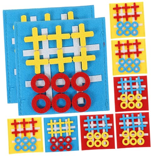 KOMBIUDA 9 Stück Teiliges Mini Ticktacktoe Spielset aus Filz Buntes Brettspiel und Kognition Interaktives Partyspielzeug für Sicher und Pädagogisch von KOMBIUDA