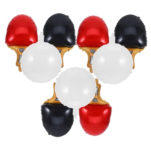 KOMBIUDA 9 Stück Teiliges Tischtennis Partyballon mit Roten und Schwarzen Schlägern und Weißen Bällen Wiederverwendbare Sport Folienballons für Geburtstagsfeiern und Sportliche KOMBIUDA 9 Stück Teiliges Tischtennis Partyballon mit Roten und Schwarzen Schlägern und Weißen Bällen Wiederverwendbare Sport Folienballons für Geburtstagsfeiern und Sportliche von KOMBIUDA