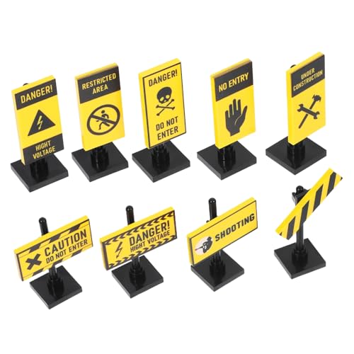 KOMBIUDA 9St Warnschild- DIY Bauklötze Warnschilder Set Mini Straßenschilder Autoduft schwimmt doppelseitige Platte Mini-Straßenschilder Straßensperren, Modellspielzeug Abs KOMBIUDA 9St Warnschild- DIY Bauklötze Warnschilder Set Mini Straßenschilder Autoduft schwimmt doppelseitige Platte Mini-Straßenschilder Straßensperren, Modellspielzeug Abs von KOMBIUDA