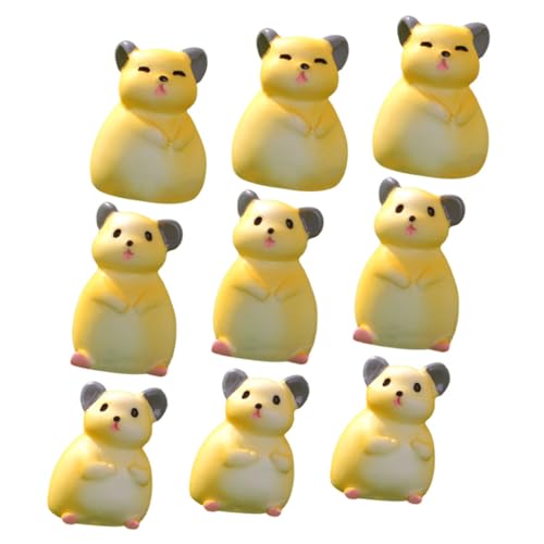 KOMBIUDA 9 Stücke Mini Ratte Tier Figuren Set Harz Dekorationen Für Garten Heim Terrasse von KOMBIUDA