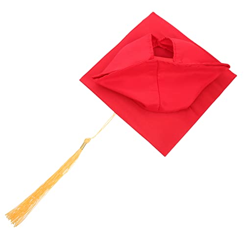 KOMBIUDA Abiturmütze Stoffhut Cap lustig Stoffhandwerk Stoffmütze Graduierungsmütze Abschlusshutständer Mütze Männer Abschlusskappen Handwerk Abschlusskappen für Erwachsene Polyester rot von KOMBIUDA