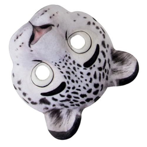KOMBIUDA Animal Mask Schneeleopard Cosplay Maske aus Leichtem EVA Atmungsaktiv und Komfortabel mit Elastischem Band für Halloween Karneval Kostümpartys und Themenfeiern Vielseitig von KOMBIUDA
